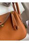 Hermes mini Lindy Original Togo Leather Bag OLD19 brown Replica