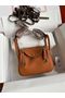 Hermes mini Lindy Original Togo Leather Bag OLD19 brown Replica
