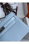 Hermes Original Epsom Leather KEL2278 sky blue&Silver-Tone Metal Replica