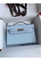 Hermes Original Epsom Leather KEL2278 sky blue&Silver-Tone Metal Replica