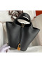 Hermes Picotin Lock 18 Handmade Bag in Black Clemence Leather Replica