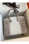 Hermes Birkin 25 Retourne Bag In Himalaya Niloticus Crocodile Skin Replica