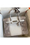 Hermes Birkin 25 Retourne Bag In Himalaya Niloticus Crocodile Skin Replica