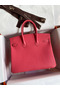 Hermes Birkin 25 Retourne Handmade Bag In Rose Lipstick Clemence Leather Replica