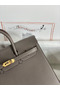Hermes Birkin 25 Sellier Handmade Bag In Etain Epsom Calfskin Replica