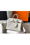 Hermes Birkin 25cm Bag In White Embossed Crocodile Leather Replica