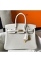 Hermes Birkin 25cm Bag In White Embossed Crocodile Leather Replica