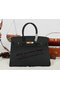 Hermes Birkin 35CM Tote Bag Black Clemence Leather H35 Gold Replica