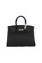Hermes Birkin 35CM Tote Bag Black Clemence Leather H35 Gold Replica