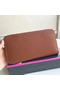Hermes Brown Clemence Azap Zipped Wallet Replica