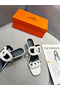 Hermes Figari 55mm Wedge Sandals In Ivory Nappa Leather Replica