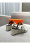 Hermes Figari 55mm Wedge Sandals In Ivory Nappa Leather Replica
