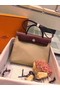 Hermes Herbag 31CM Original Canvas Leather & Calfskin 45987 Offwhite&Wine Replica