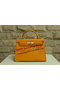 Hermes Kelly 32cm Shoulder Bag Yellow Saffiano Leather K32 Silver Replica