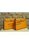 Hermes Kelly 32cm Shoulder Bag Yellow Saffiano Leather K32 Silver Replica