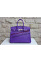 Hermes Kelly 35cm Handle Bag Purple Ostrich Leather Gold Replica