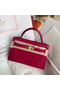Hermes Kelly Mini II Handmade Bag In Rose Red Alligator Crocodile Replica