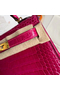 Hermes Kelly Mini II Handmade Bag In Rose Red Alligator Crocodile Replica