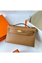 Hermes Kelly Pochette Handmade Bag In Chai Swift Calfskin Replica