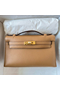 Hermes Kelly Pochette Handmade Bag In Chai Swift Calfskin Replica