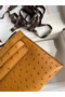 Hermes Kelly Pochette Handmade Bag In Sesame Ostrich Leather Replica