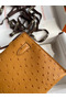 Hermes Kelly Pochette Handmade Bag In Sesame Ostrich Leather Replica