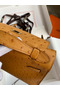 Hermes Kelly Pochette Handmade Bag In Sesame Ostrich Leather Replica
