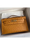Hermes Kelly Pochette Handmade Bag In Sesame Ostrich Leather Replica