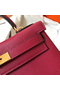 Hermes Kelly Retourne 28 Handmade Bag In Ruby Clemence Leather Replica