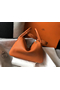 Hermes Lindy 30cm Bag In Orange Clemence Leather GHW Replica