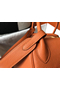 Hermes Lindy 30cm Bag In Orange Clemence Leather GHW Replica