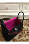 Hermes Lindy 30CM Black Leather Shoulder Bag HLD30 Gold Replica