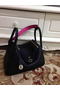 Hermes Lindy 30CM Black Leather Shoulder Bag HLD30 Gold Replica