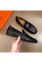 Hermes Men's Tenor Loafers In Black Calfskin Replica
