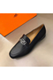 Hermes Men's Tenor Loafers In Black Calfskin Replica
