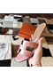 Hermes Oasis Sandals In Pink Shiny Niloticus Crocodile Replica
