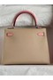 Hermes Original Epsom Leather KEL2578 light grey&pink Replica