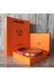 Hermes original epsom leather Kelly belt H069854 rose gold plated metal Replica