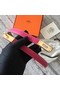 Hermes original epsom leather Kelly belt H069854 rose gold plated metal Replica