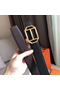 Hermes Pad Reversible Belt In Cafe Clemence Leather Replica