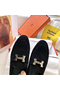Hermes Paris Loafers In Black Velvet Replica