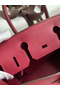 Hermes Birkin 30 Retourne Handmade Bag In Rouge Grenat Clemence Leather Replica