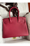Hermes Birkin 30 Retourne Handmade Bag In Rouge Grenat Clemence Leather Replica