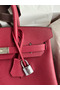 Hermes Birkin 30 Retourne Handmade Bag In Rouge Grenat Clemence Leather Replica