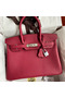 Hermes Birkin 30 Retourne Handmade Bag In Rouge Grenat Clemence Leather Replica