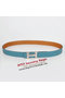 Hermes Bovine Jugular Veins In Blue Belt HR1010B Silver Replica