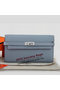 Hermes Kelly Original Leather Bi-Fold Wallet A708 SkyBlue Replica