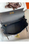 Hermes Kelly Retourne 28 Handmade Bag In Black Clemence Leather Replica