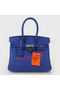 Hermes Birkin 25CM Tote Bags Blue Original Leather Silver Replica