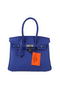 Hermes Birkin 25CM Tote Bags Blue Original Leather Silver Replica